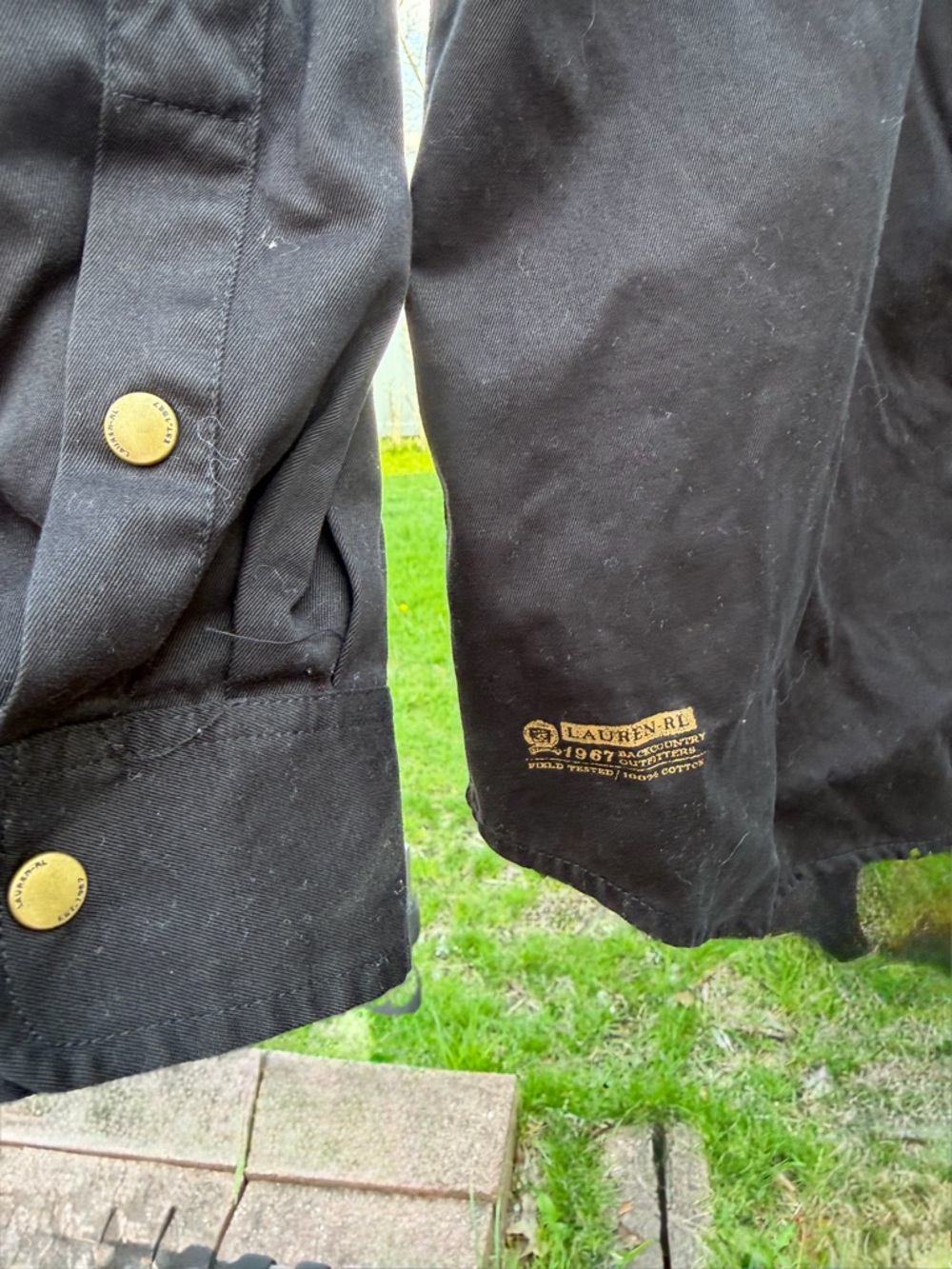 Ralph Lauren Black Utility Button-Down Shirt with Brass Snaps - Picture 6 of 16